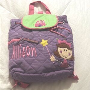 Stephen Joseph Embroidered “Allison” Toddler & Kids Bag 12" X 13”
